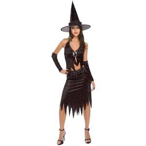 Witch Costume Teen Size 2-6 Rubies Midnight DramaLicious Black Velvet Silver NEW